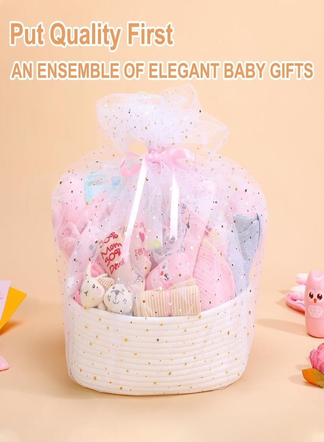 Kipwake 27-Piece Baby Girl Shower Gift Basket Set - Newborn Essentials, Large Pink Gift Basket With Rattle, Swaddle, Diaper Caddy Organizer - Image 4
